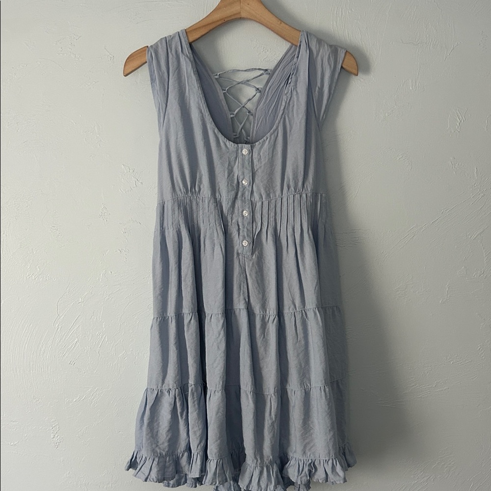 Altar'd State Sky Blue Corset Back Mini Dress